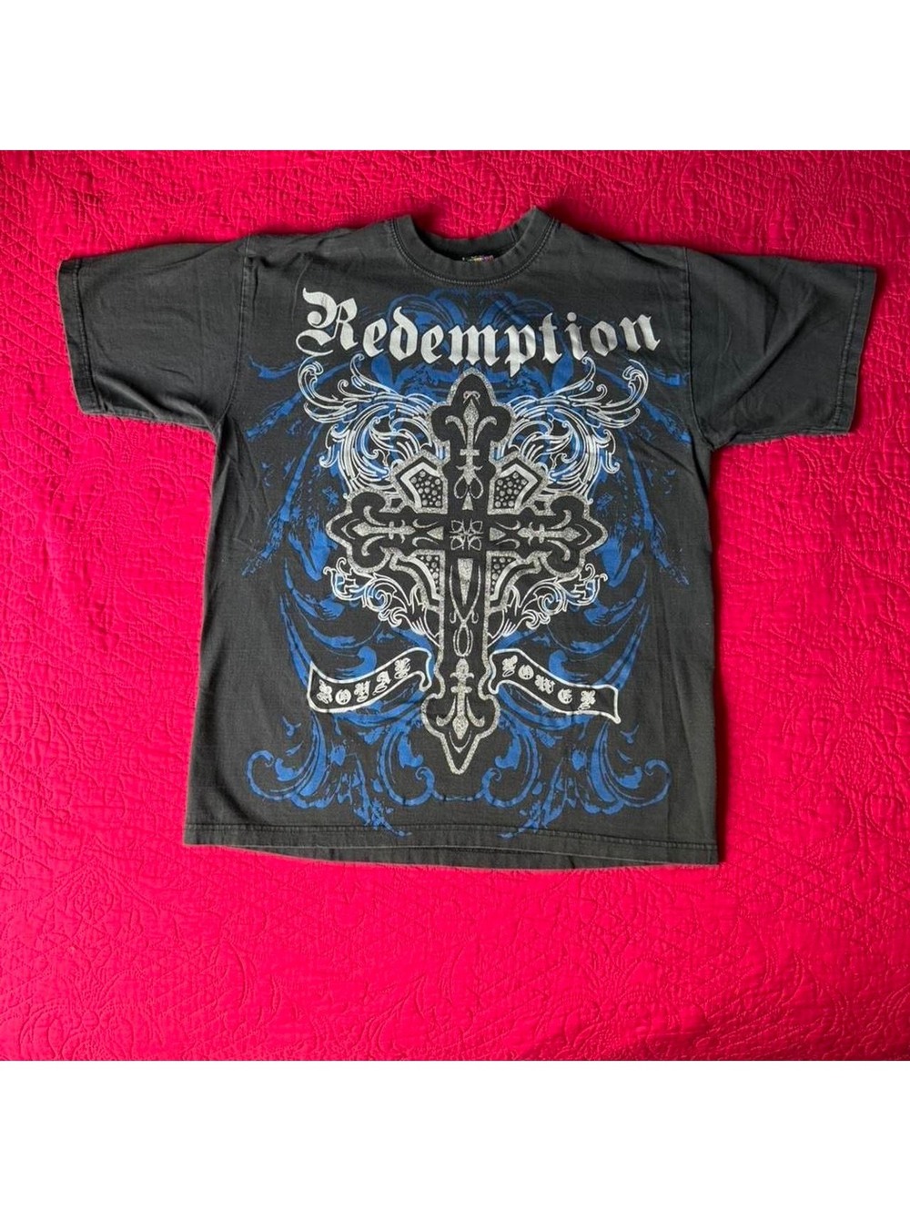 Hippo Redemption cross graphic black T shirt